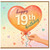 19th Birthday Card, Happy 19th Birthday Heart Balloon Design