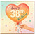 38th Birthday Card, Happy 38th Birthday Heart Balloon Design