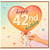 42nd Birthday Card, Happy Heart Balloon Birthday Card