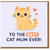 To The Best Cat Mum Ever Card - Cute Ginger Kitten with Hearts - Mother's Day Card from the Cat for Mum