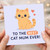 To The Best Cat Mum Ever Card - Cute Ginger Kitten with Hearts - Mother's Day Card from the Cat for Mum