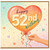 52nd Birthday Card, Happy 52nd Birthday Balloon Heart Design