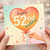 52nd Birthday Card, Happy 52nd Birthday Balloon Heart Design