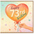 73rd Birthday Card, Happy 73rd Birthday Balloon Heart Design