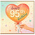 95th Birthday Card, Happy 95th Birthday Heart Balloon Design
