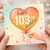 103rd Birthday Card, Happy 103rd Birthday Heart Balloon Design