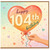 104th Birthday Card, Heart Balloon Happy Birthday Design