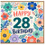 28th Birthday Card, Floral Happy 28th Birthday Card