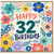 32nd Birthday Card, Happy 32 Birthday Floral Card