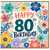 80th Birthday Card, Floral Happy Birthday Card