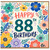 88th Birthday Card, Floral Happy 88th Birthday Card