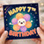 7th Birthday Card, Cute Flower Character Birthday Card