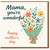 Mother's Day Card for Mama - 'Mama, You're Wonderful' Floral Bouquet Design - Heartfelt Card for Mum from Daughter or Son