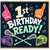 1st Birthday Card, Ready to Play Lacrosse Sports Birthday Card
