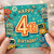 4th Birthday Card, Robot Theme Birthday Card