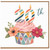 20th Birthday Card, Colourful Cupcake and Candle Design