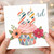 23rd Birthday Card, Floral Cupcake Candle Design