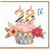 28th Birthday Card, Colourful Cupcake and Flowers Design