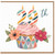 29th Birthday Card, Colourful Cake and Flowers Design