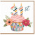 31st Birthday Card, Colourful Cupcake and Flowers Design
