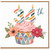 34th Birthday Card, Colourful Cupcake and Flowers Design