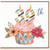 39th Birthday Card, Colourful Cake and Flowers Design