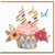 43rd Birthday Card, Colourful Cupcake and Flower Design