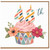 48th Birthday Card, Colourful Cupcake and Flowers Design