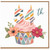54th Birthday Card, Colourful Cupcake and Floral Design