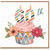 60th Birthday Card, Floral Cupcake Candle Design