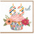 63rd Birthday Card, Colourful Cupcake and Flowers Design