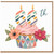 66th Birthday Card, Floral Cupcake Cake Card