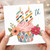 68th Birthday Card, Colourful Cupcake and Flowers Design