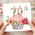 70th Birthday Card, Floral Cupcake Candle Design