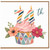 74th Birthday Card, Colourful Floral Cake Design