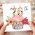 76th Birthday Card, Colourful Cupcake and Flowers Design