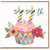 77th Birthday Card, Floral Cupcake Candle Design