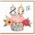 80th Birthday Card, Colourful Cupcake and Floral Candle Design
