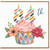 84th Birthday Card, Colourful Cupcake Floral Birthday Card