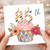 85th Birthday Card, Floral Cupcake Candle Design