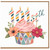 101st Birthday Card, Floral Cake and Candles Celebration Card
