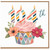 104th Birthday Card, Floral Cupcake Candle Design