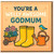 You're a Welly Awesome Godmum Card - Funny Thank You Card for Godmum with Garden Wellies, Watering Can, Flowers & Bird Illustration