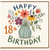 18th Birthday Card, Floral Bouquet in Vase Happy Birthday Card