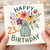 23rd Birthday Card, Floral Vase Happy Birthday Card