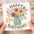 33rd Birthday Card, Floral Vase Birthday Card