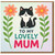Mother's Day Card for Mum - Cute Cat and Flowers with 'To My Lovely Mum' Message - Sweet Animal-Themed Greeting from Son or Daughter