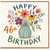46th Birthday Card, Happy Birthday Floral Bouquet in Vase Card