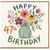 47th Birthday Card, Floral Bouquet in Vase, Happy 47th Birthday Card