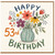 53rd Birthday Card, Floral Vase Bouquet Design